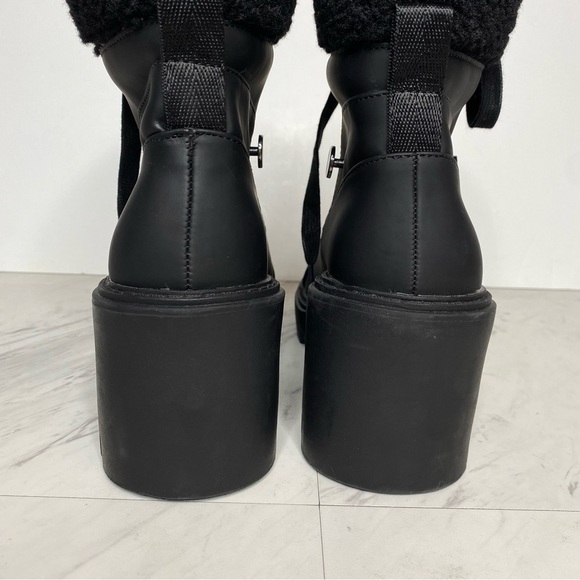 Steve Madden Northern Faux Fur Black Heeled Boot 9M - Picture 4 of 14